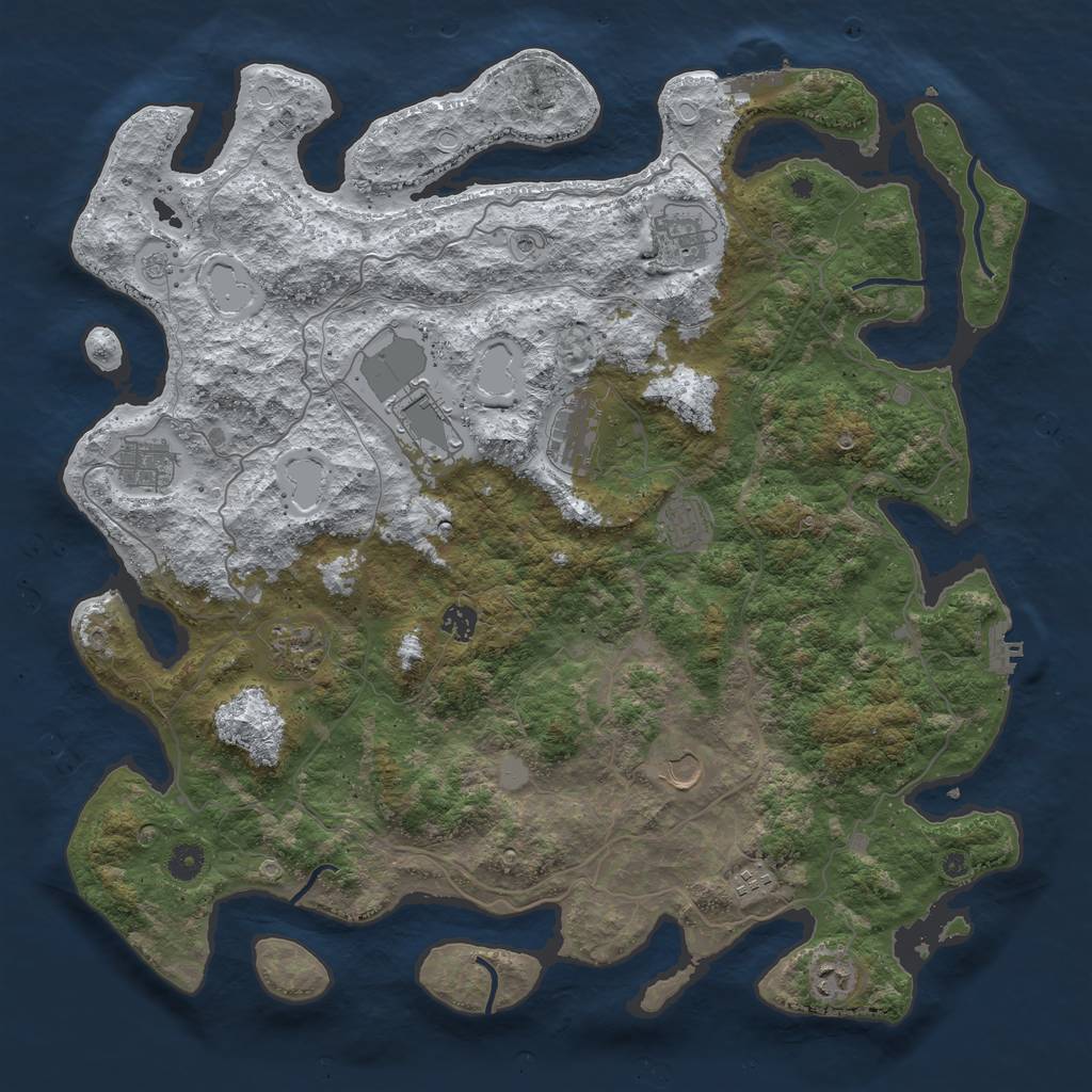 Rust Map: Procedural Map, Size: 4500, Seed: 3435088, 19 Monuments