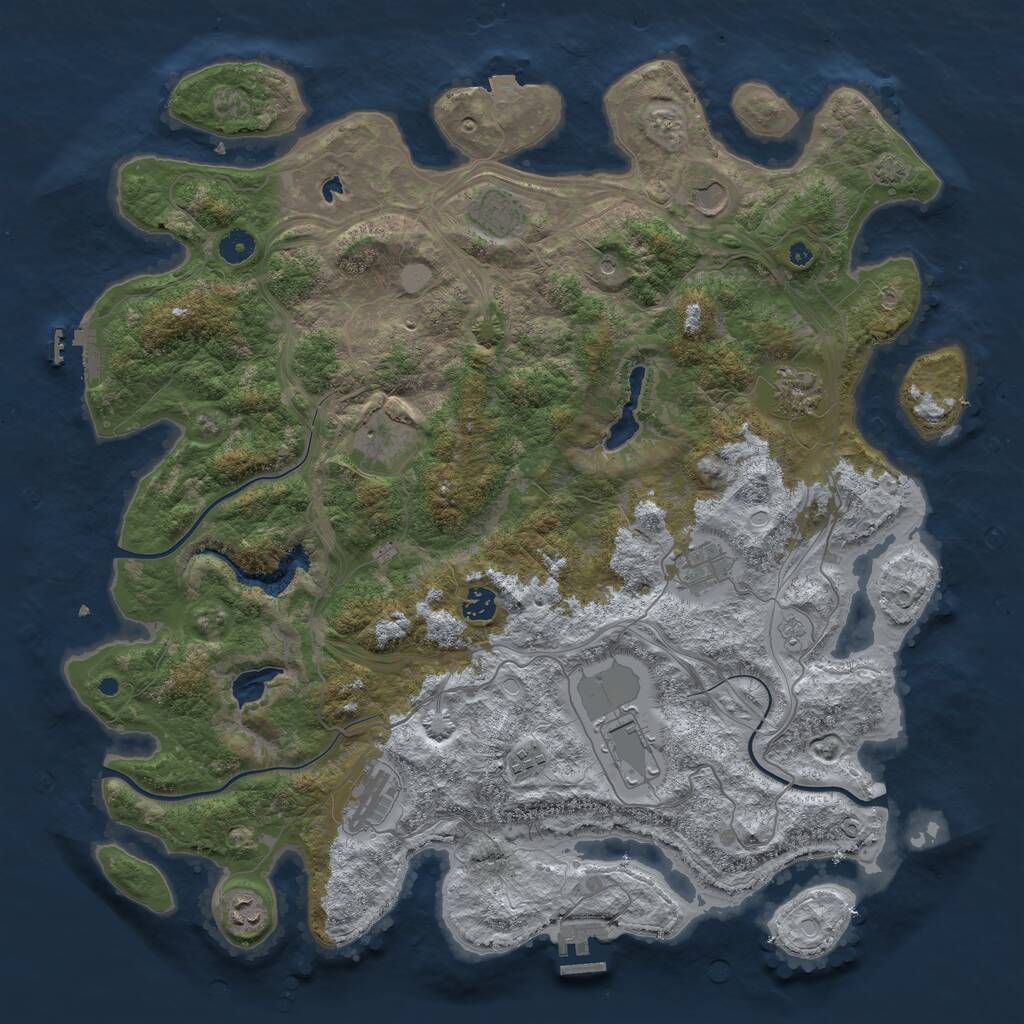 Rust Map: Procedural Map, Size: 4500, Seed: 6413182, 16 Monuments