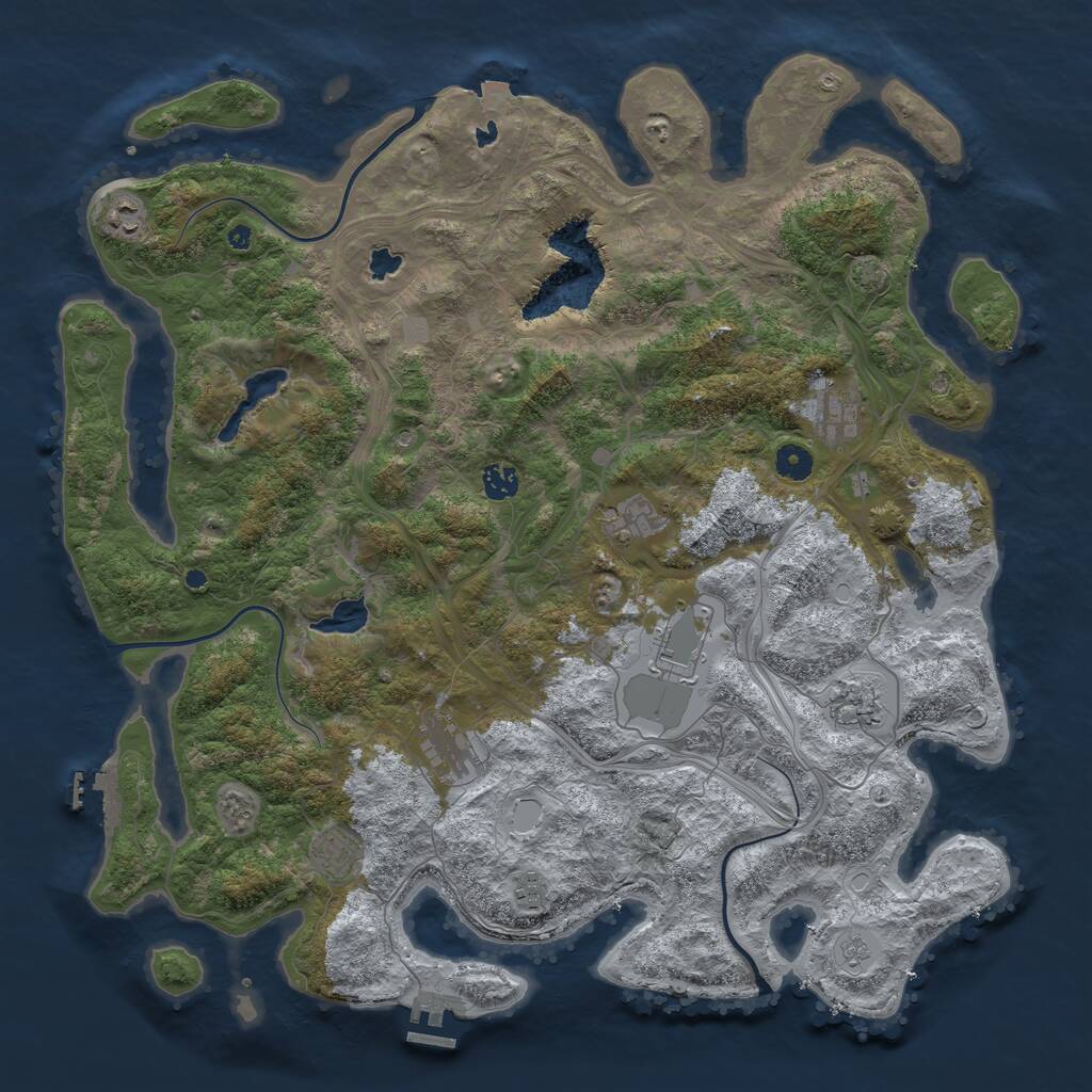 Rust Map: Procedural Map, Size: 4500, Seed: 3067167, 15 Monuments