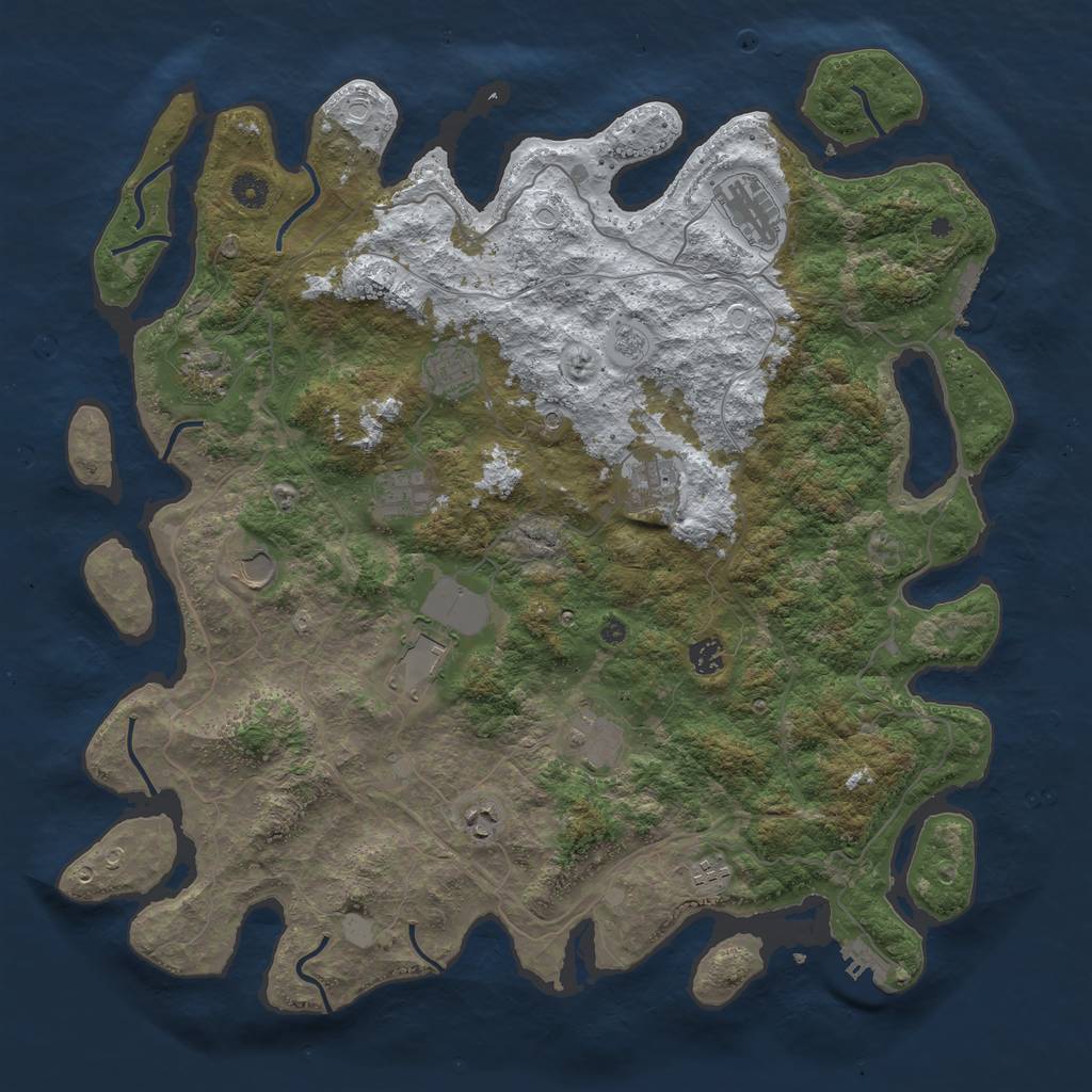 Rust Map: Procedural Map, Size: 4500, Seed: 1340037, 20 Monuments