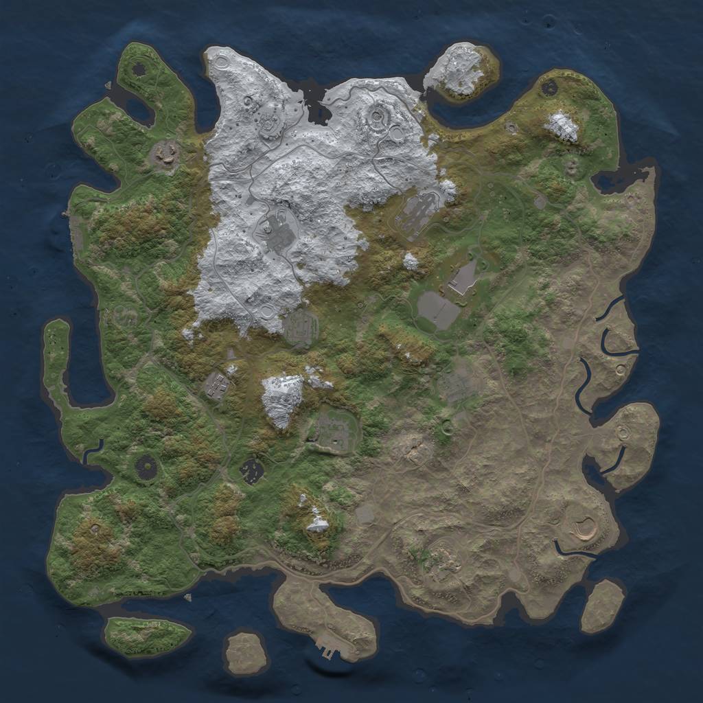 Rust Map: Procedural Map, Size: 4500, Seed: 6038027, 20 Monuments