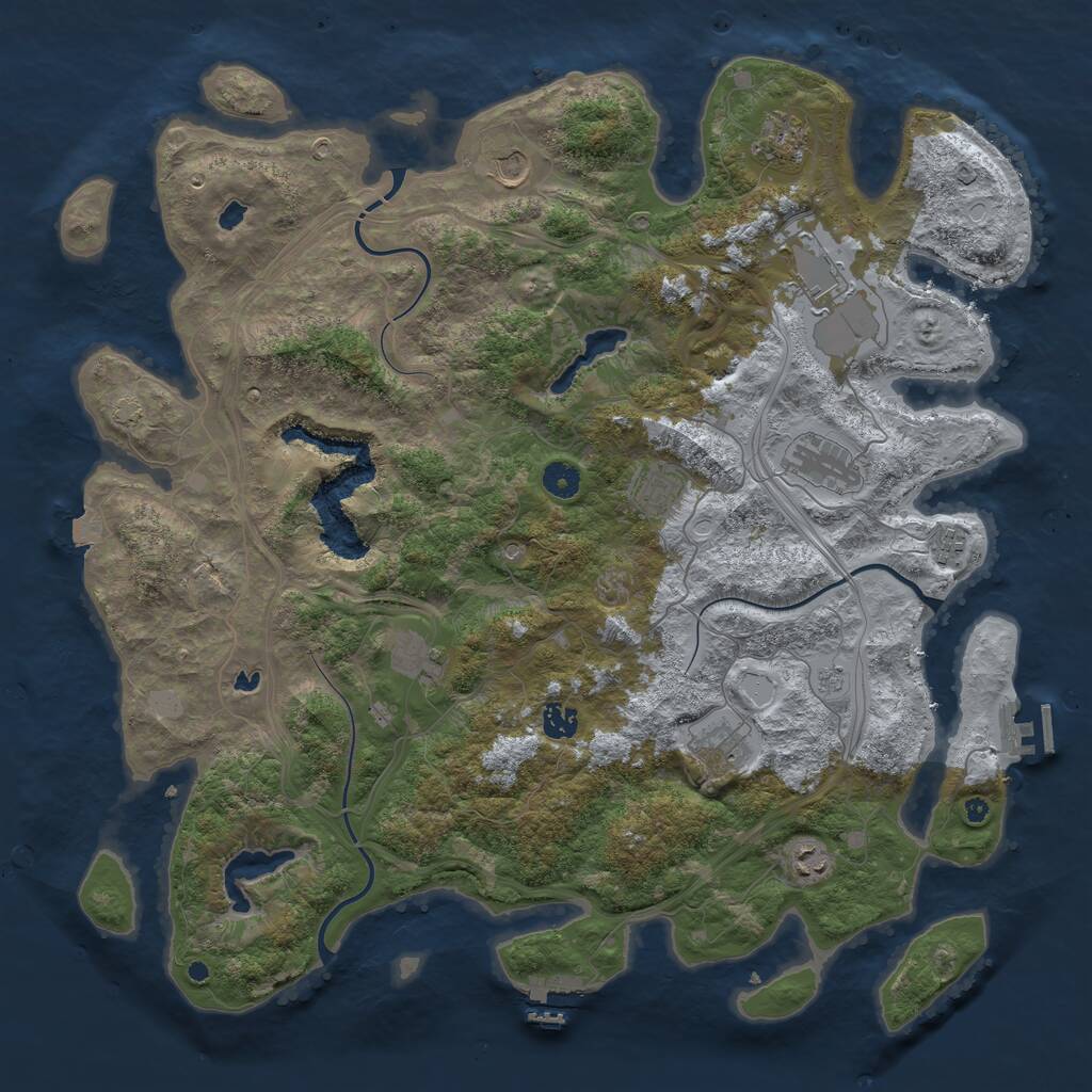 Rust Map: Procedural Map, Size: 4500, Seed: 1071769, 16 Monuments