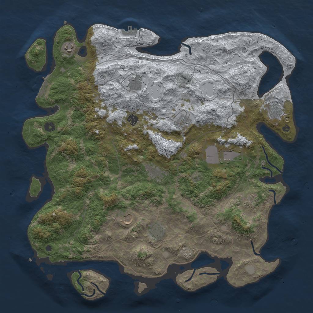 Rust Map: Procedural Map, Size: 4500, Seed: 6008098, 20 Monuments