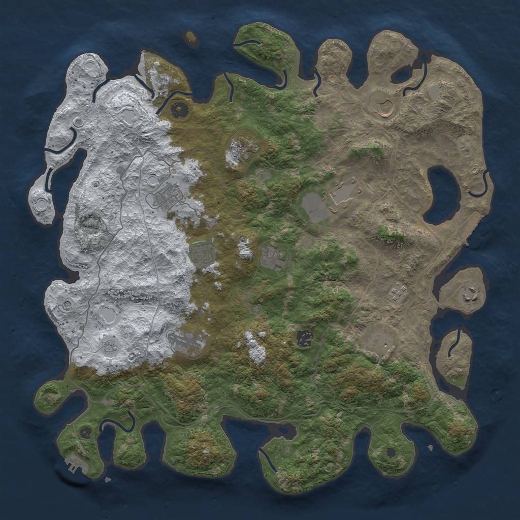 Rust Map: Procedural Map, Size: 4500, Seed: 5397957, 20 Monuments