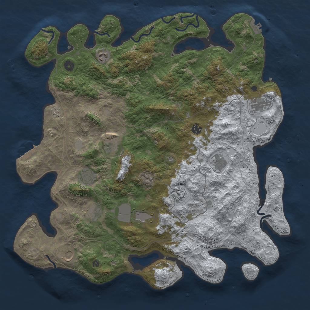 Rust Map: Procedural Map, Size: 4500, Seed: 3562576, 20 Monuments
