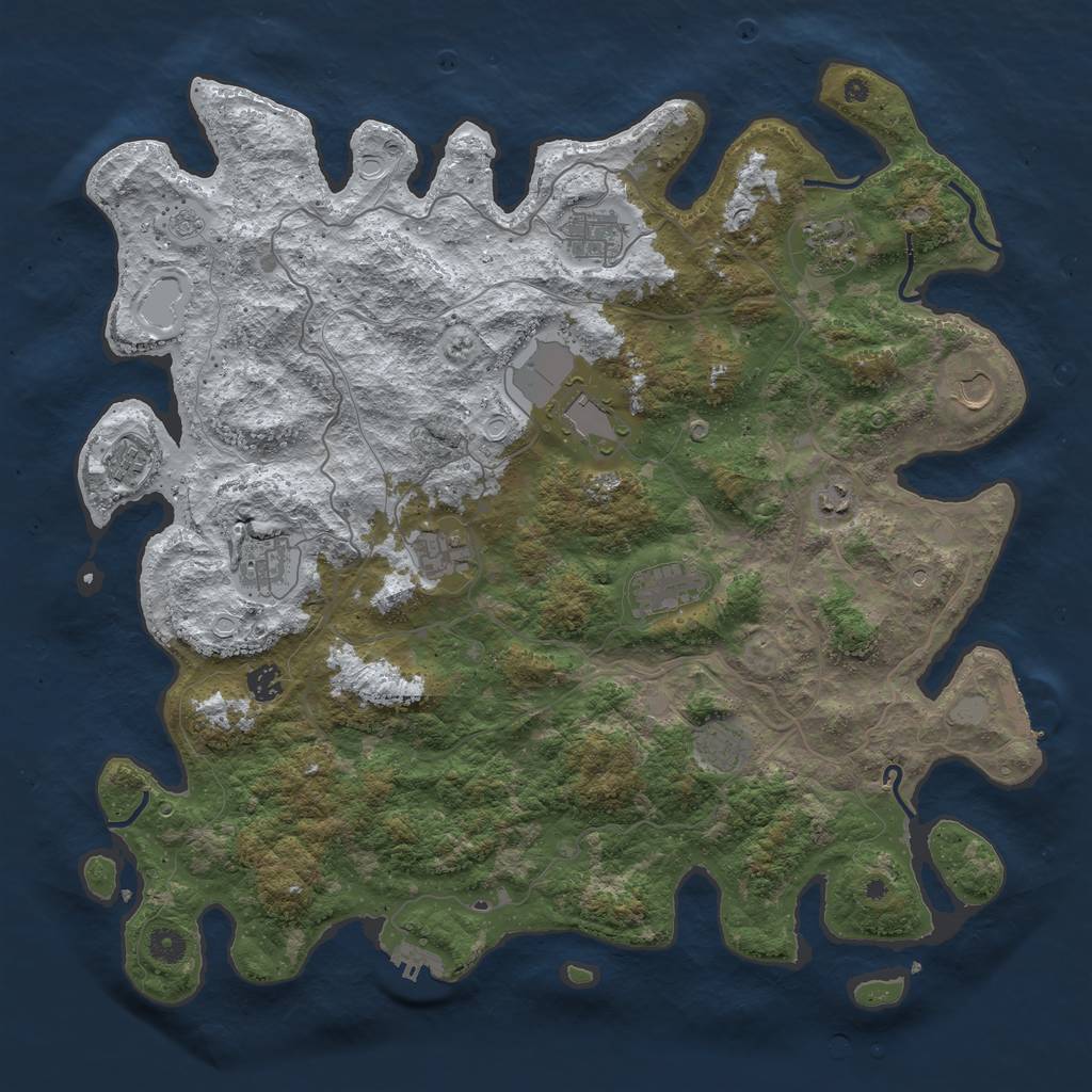 Rust Map: Procedural Map, Size: 4500, Seed: 2117512, 20 Monuments