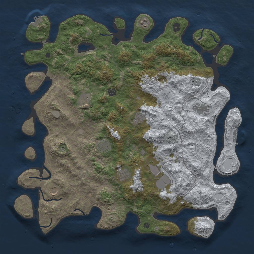 Rust Map: Procedural Map, Size: 4500, Seed: 1020632, 19 Monuments