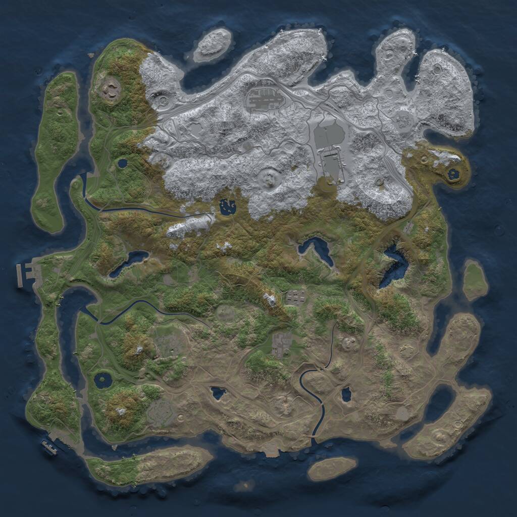 Rust Map: Procedural Map, Size: 4500, Seed: 1243157, 14 Monuments