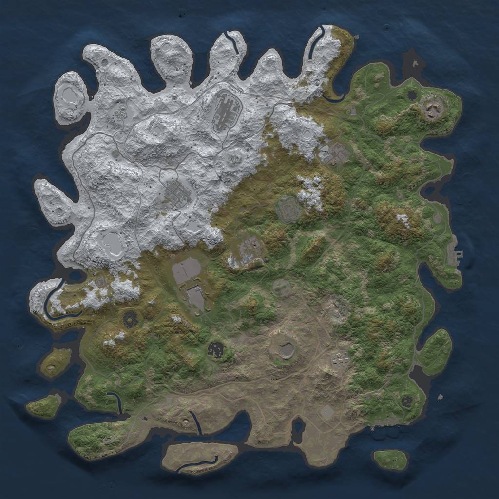 Rust Map: Procedural Map, Size: 4500, Seed: 1404429, 19 Monuments