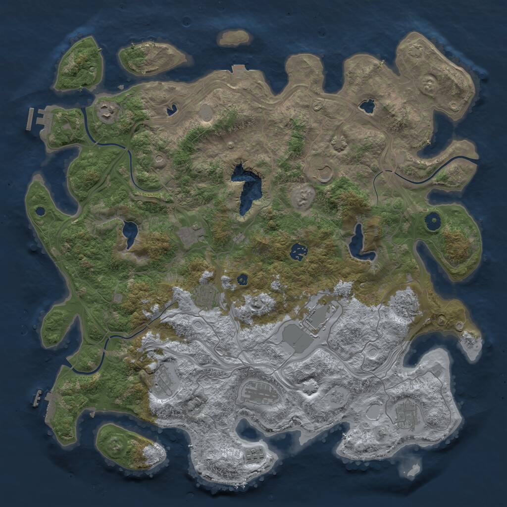 Rust Map: Procedural Map, Size: 4500, Seed: 1986097, 17 Monuments