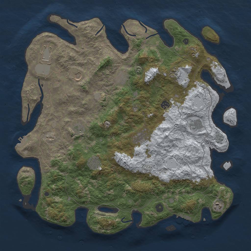 Rust Map: Procedural Map, Size: 4500, Seed: 5124886, 20 Monuments