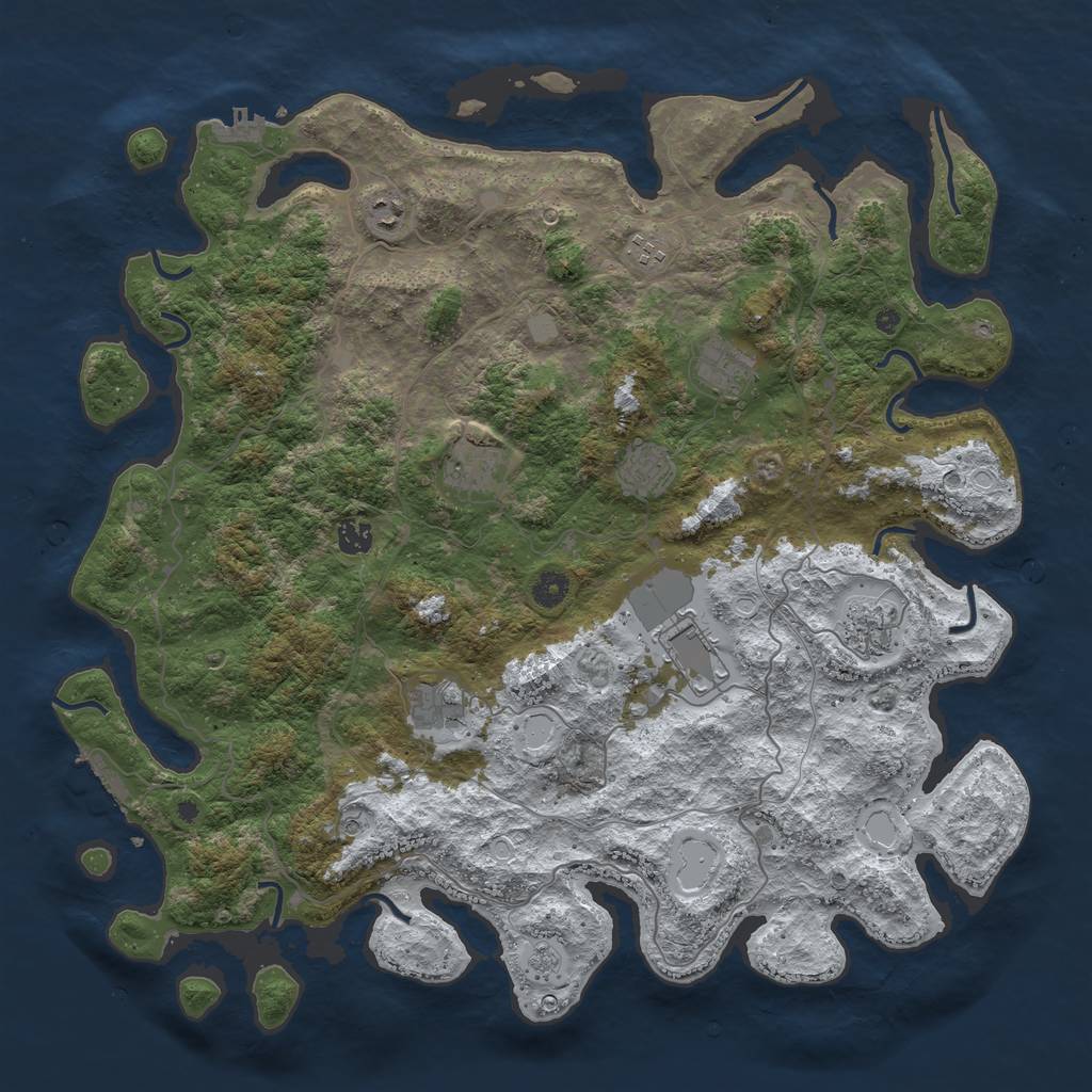 Rust Map: Procedural Map, Size: 4500, Seed: 6397976, 18 Monuments