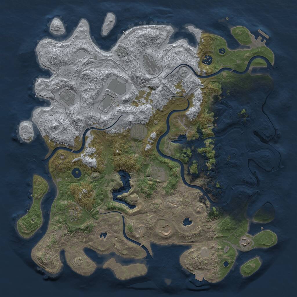 Rust Map: Procedural Map, Size: 4500, Seed: 1163952, 15 Monuments