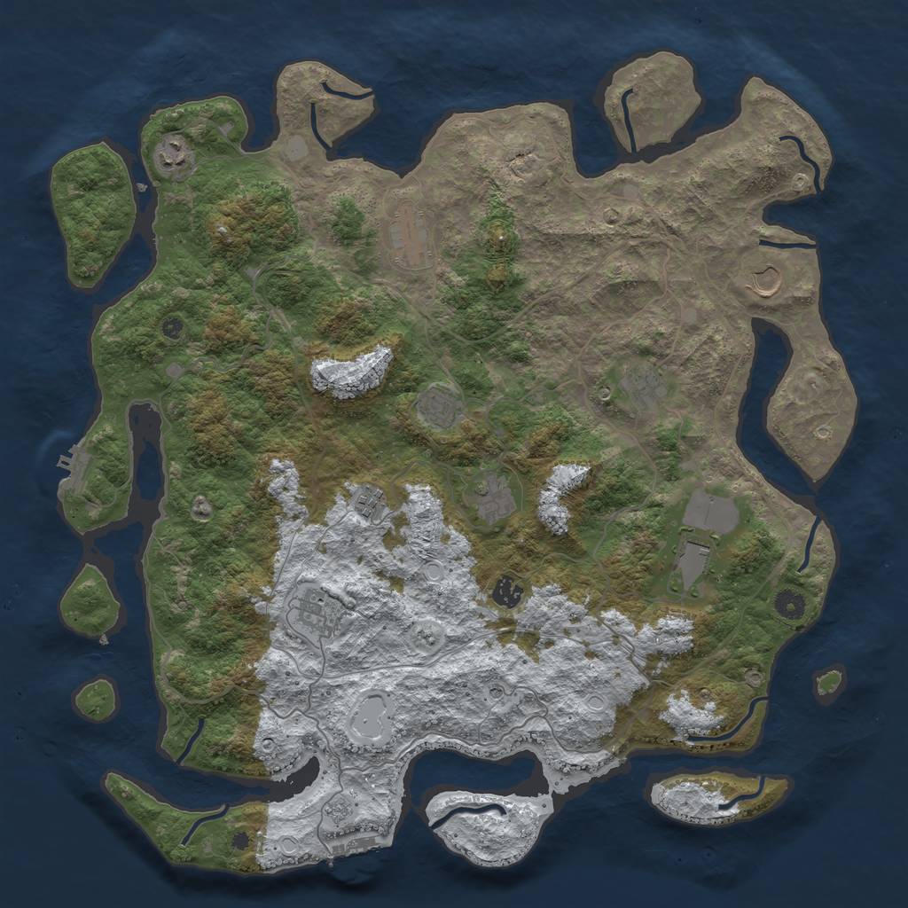 Rust Map: Procedural Map, Size: 4500, Seed: 1965278, 19 Monuments