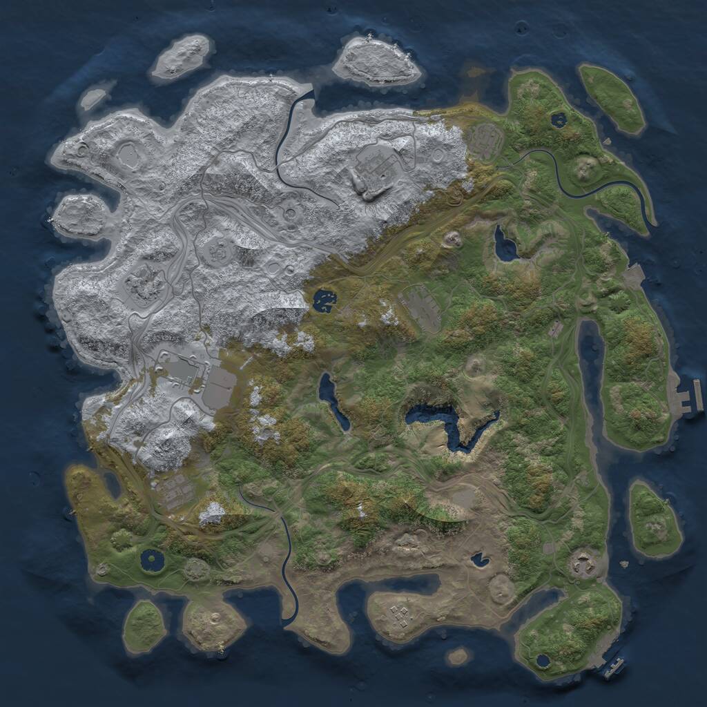 Rust Map: Procedural Map, Size: 4500, Seed: 2129897, 15 Monuments