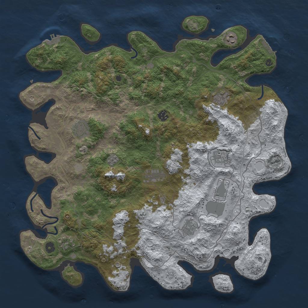 Rust Map: Procedural Map, Size: 4500, Seed: 1010640, 19 Monuments