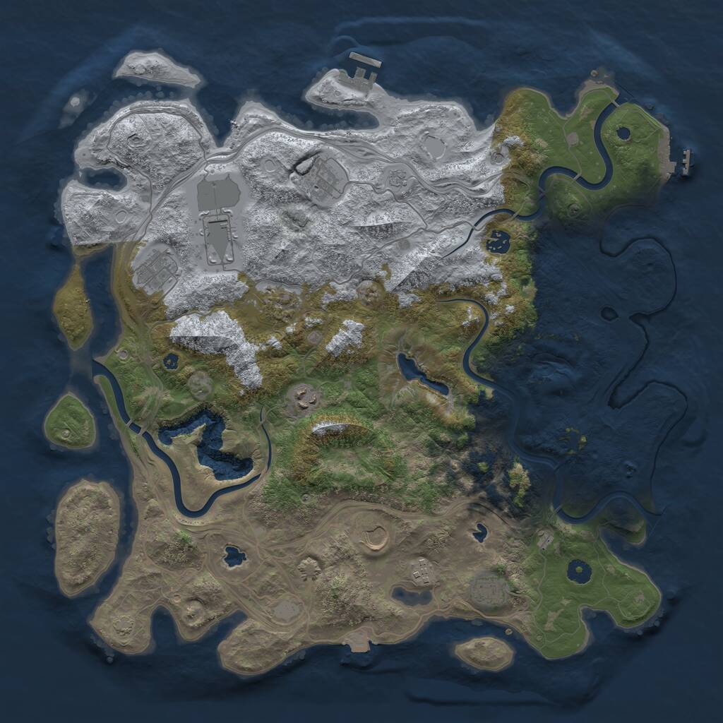 Rust Map: Procedural Map, Size: 4500, Seed: 5133691, 15 Monuments
