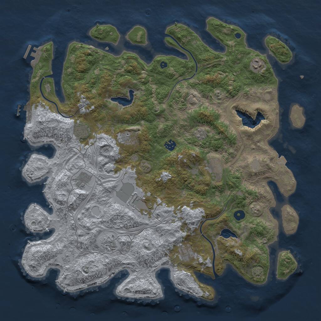 Rust Map: Procedural Map, Size: 4500, Seed: 1650067, 16 Monuments