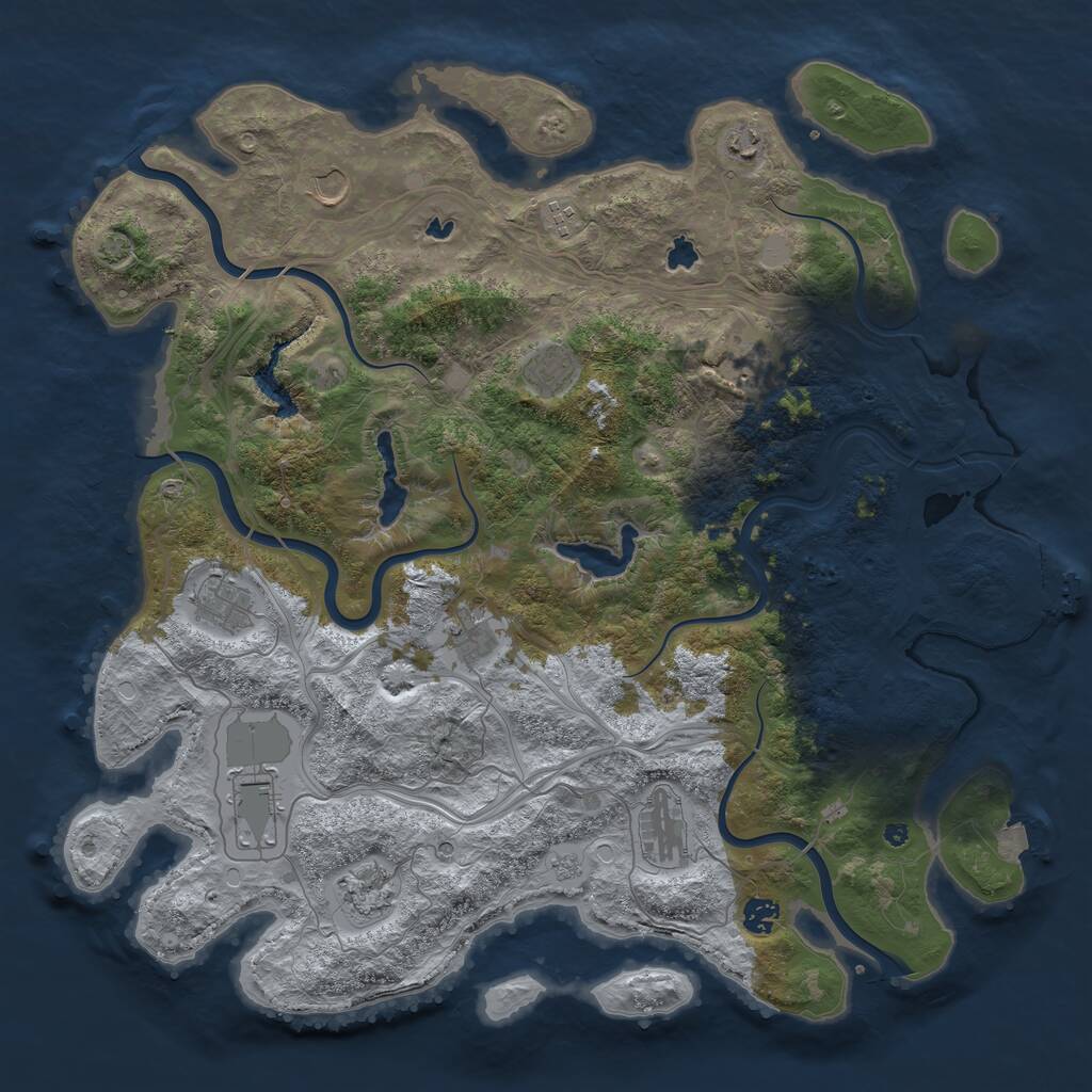 Rust Map: Procedural Map, Size: 4500, Seed: 159336, 16 Monuments