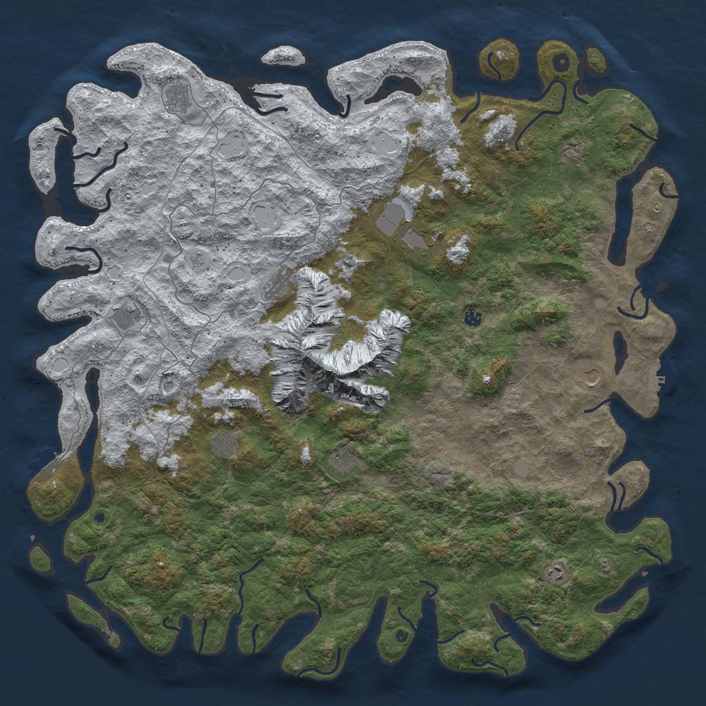 Rust Map: Procedural Map, Size: 6000, Seed: 731604, 20 Monuments