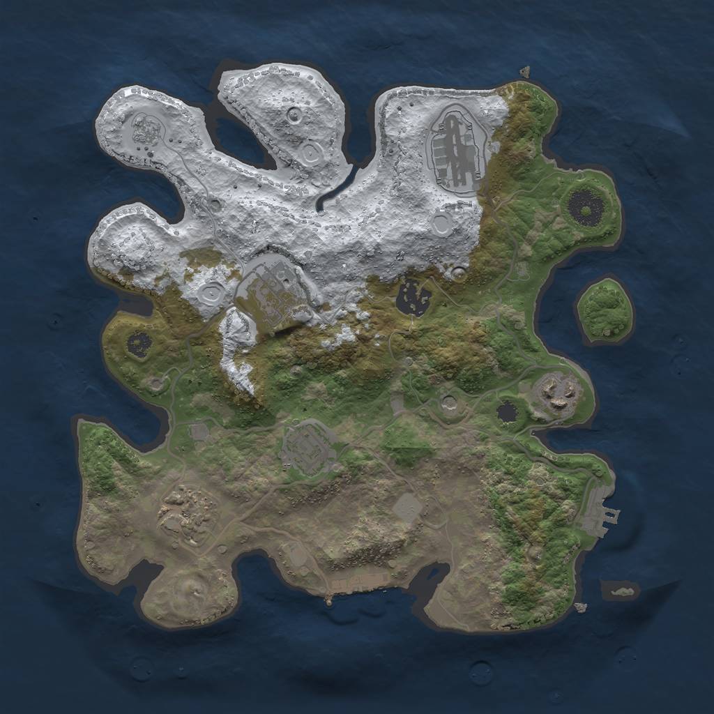 Rust Map: Procedural Map, Size: 3000, Seed: 1078811092, 15 Monuments