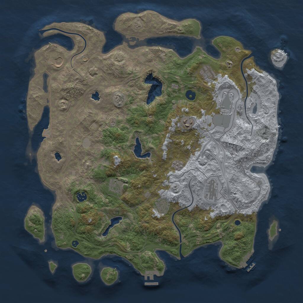 Rust Map: Procedural Map, Size: 4500, Seed: 3497269, 15 Monuments