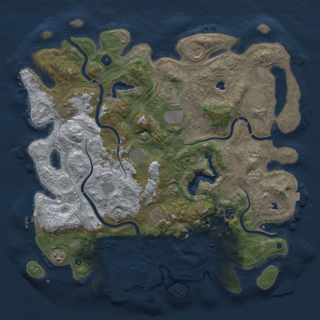 Rust Map: Procedural Map, Size: 4500, Seed: 1649258, 16 Monuments