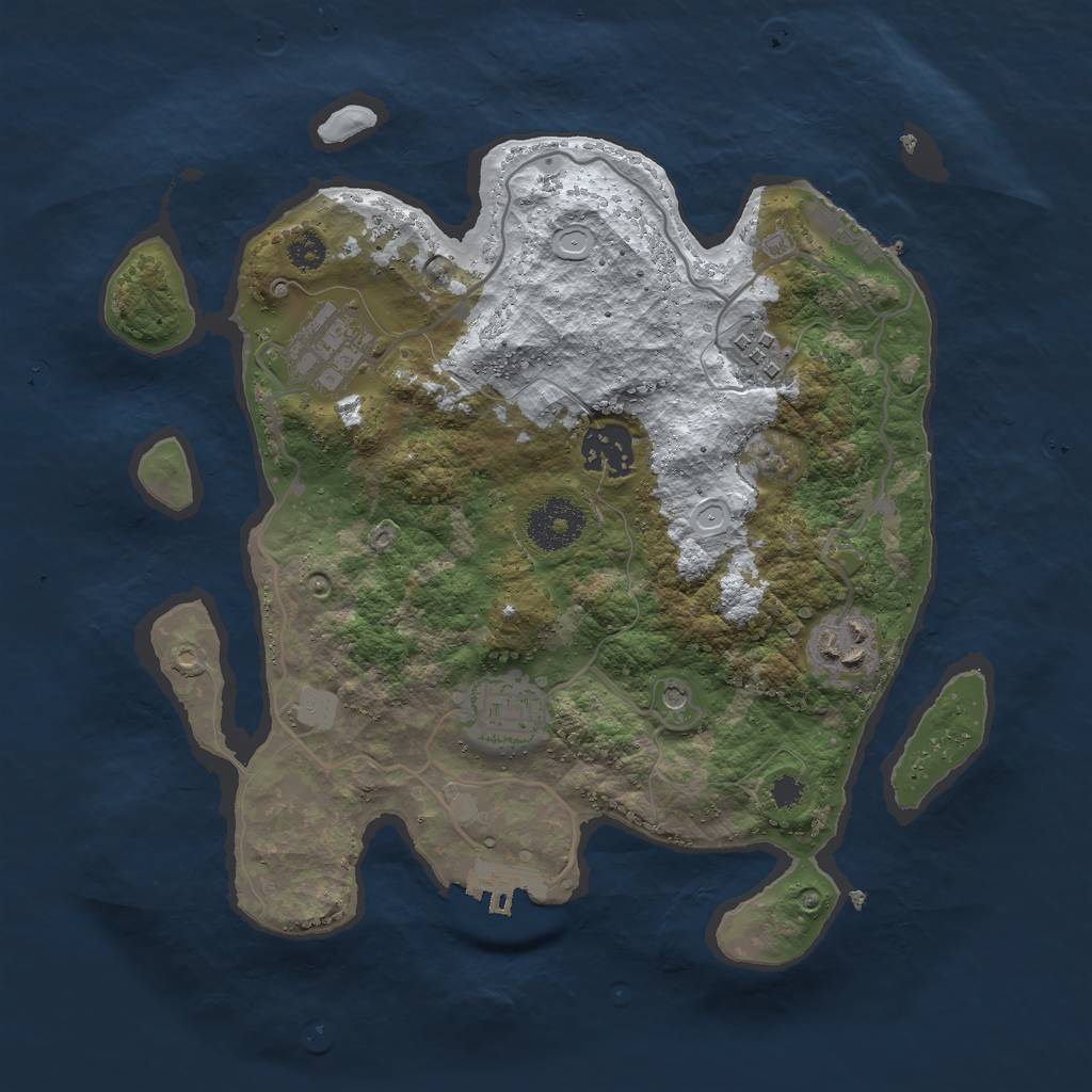 Rust Map: Procedural Map, Size: 3000, Seed: 177013, 13 Monuments