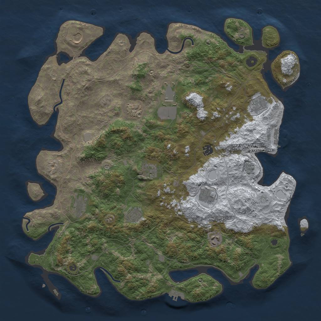 Rust Map: Procedural Map, Size: 4500, Seed: 265772, 20 Monuments