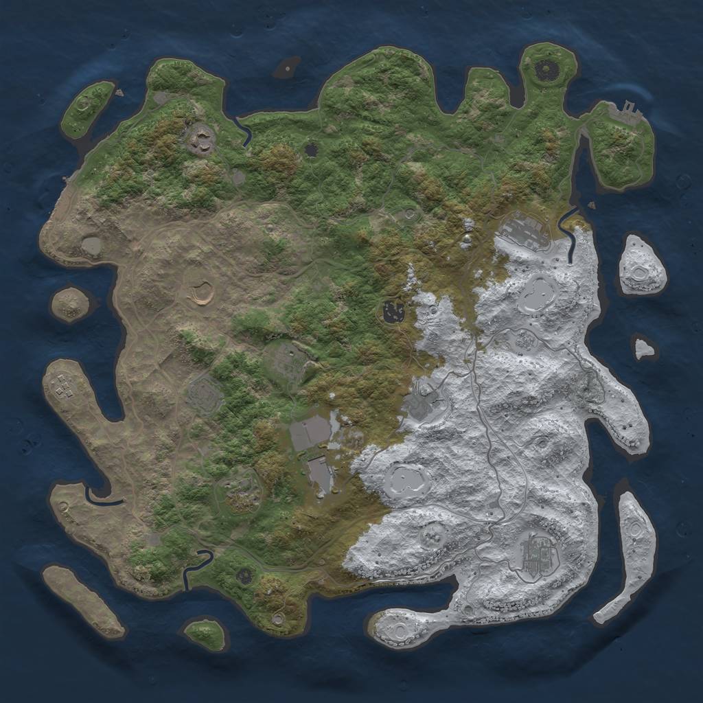 Rust Map: Procedural Map, Size: 4500, Seed: 167085, 20 Monuments