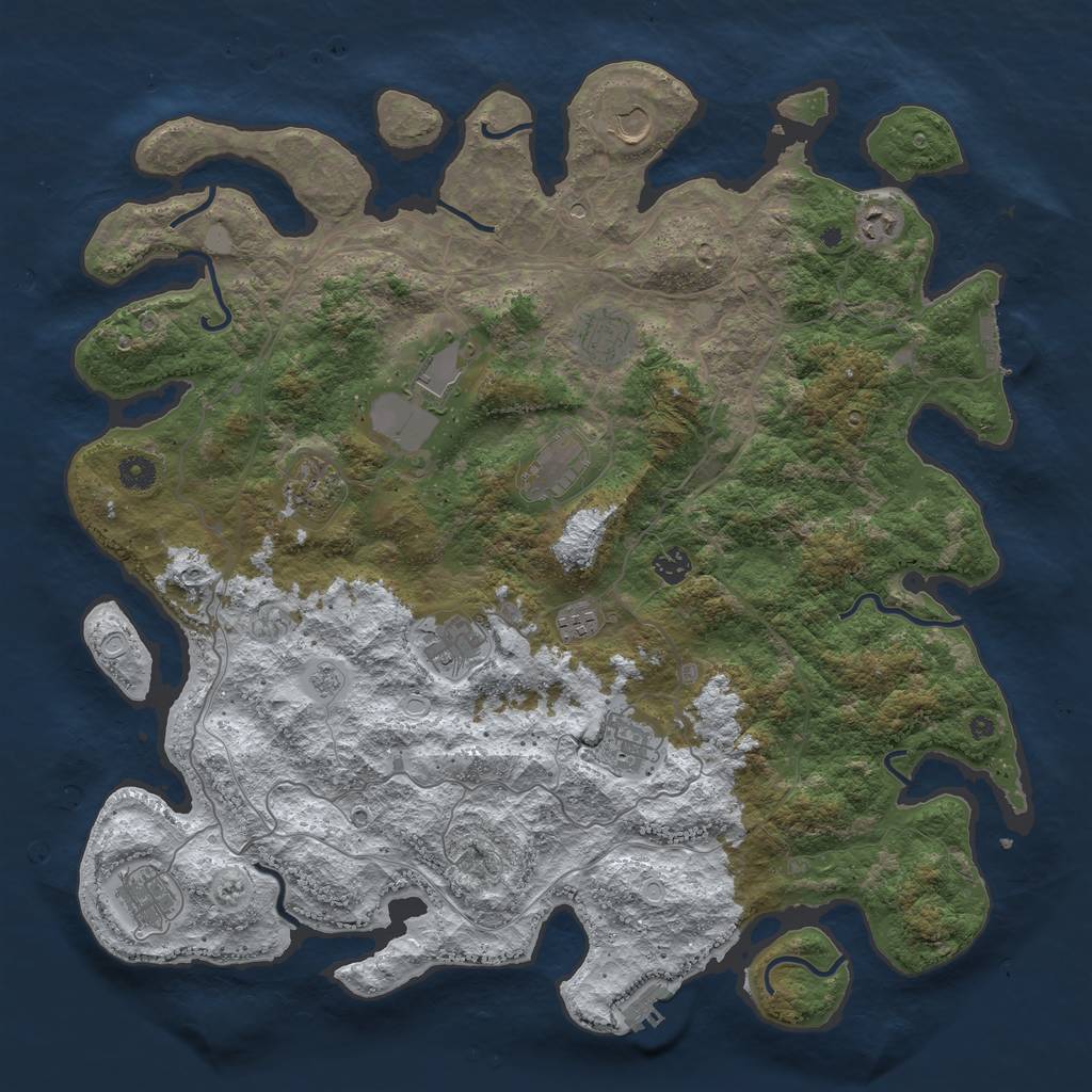 Rust Map: Procedural Map, Size: 4500, Seed: 5095715, 20 Monuments