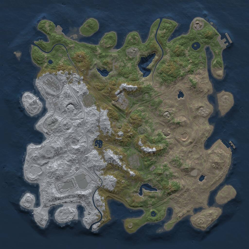 Rust Map: Procedural Map, Size: 4500, Seed: 915677, 15 Monuments