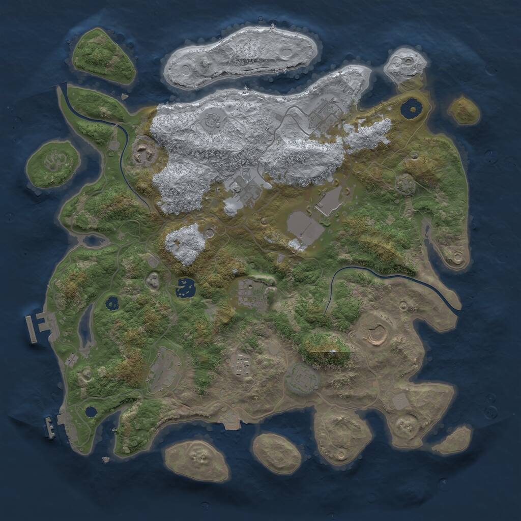 Rust Map: Procedural Map, Size: 3800, Seed: 660151098, 16 Monuments