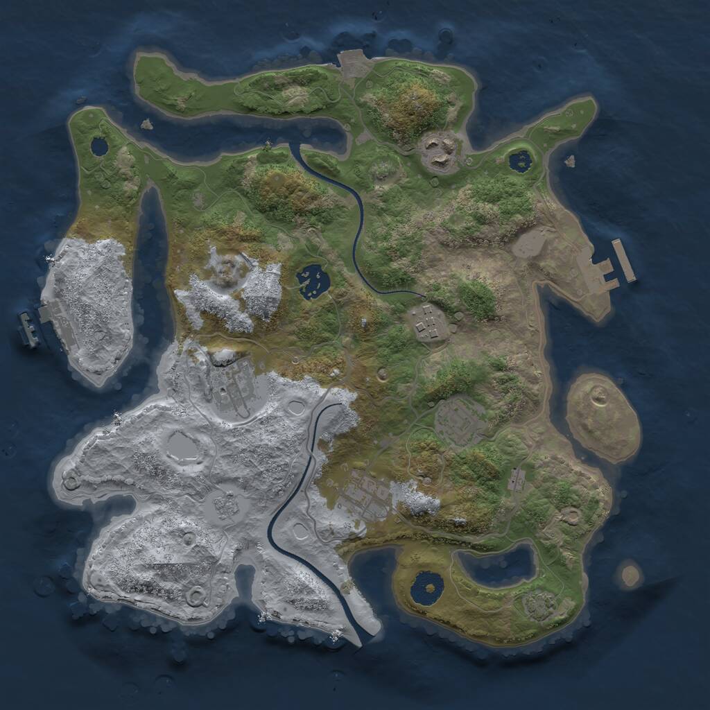 Rust Map: Procedural Map, Size: 3200, Seed: 18161548, 11 Monuments