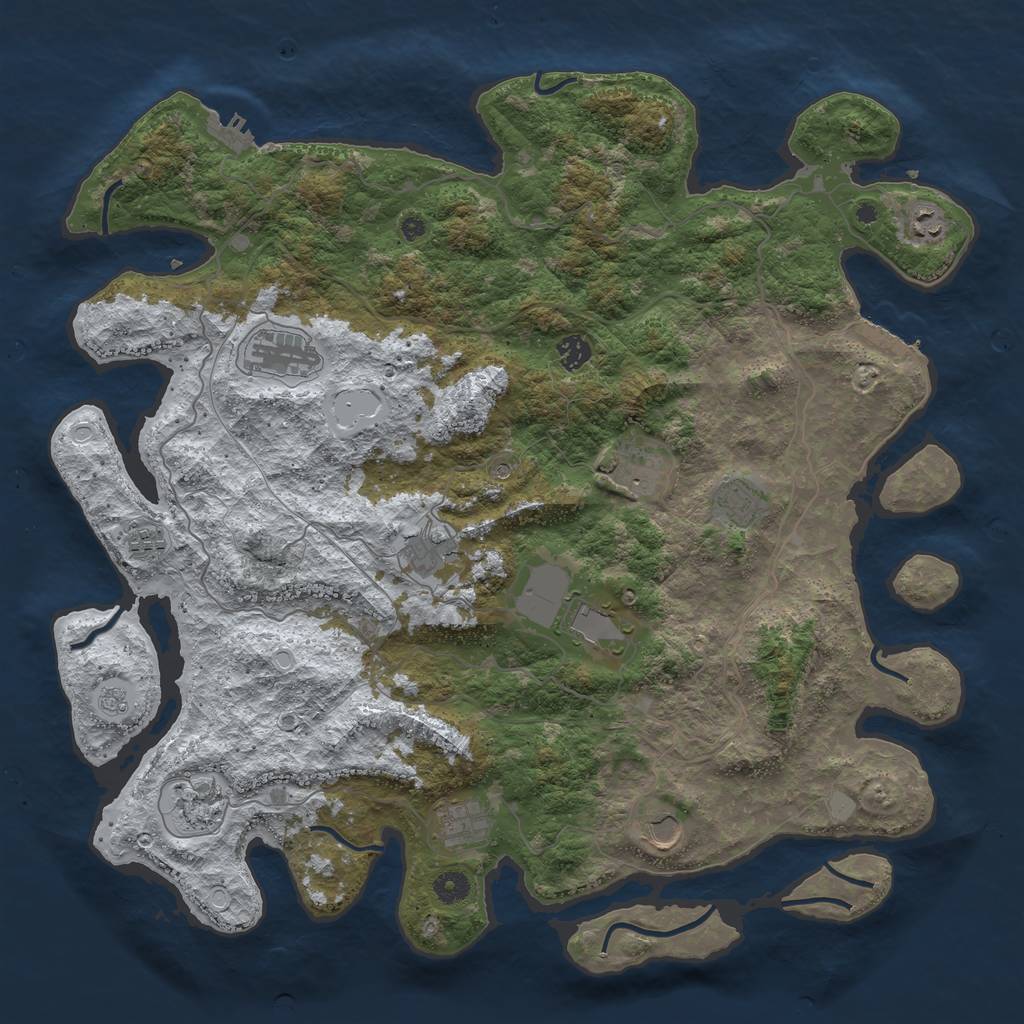 Rust Map: Procedural Map, Size: 4500, Seed: 1469690, 20 Monuments