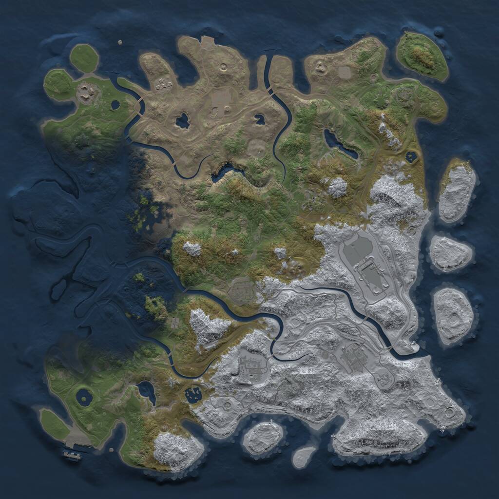 Rust Map: Procedural Map, Size: 4500, Seed: 1962789, 16 Monuments