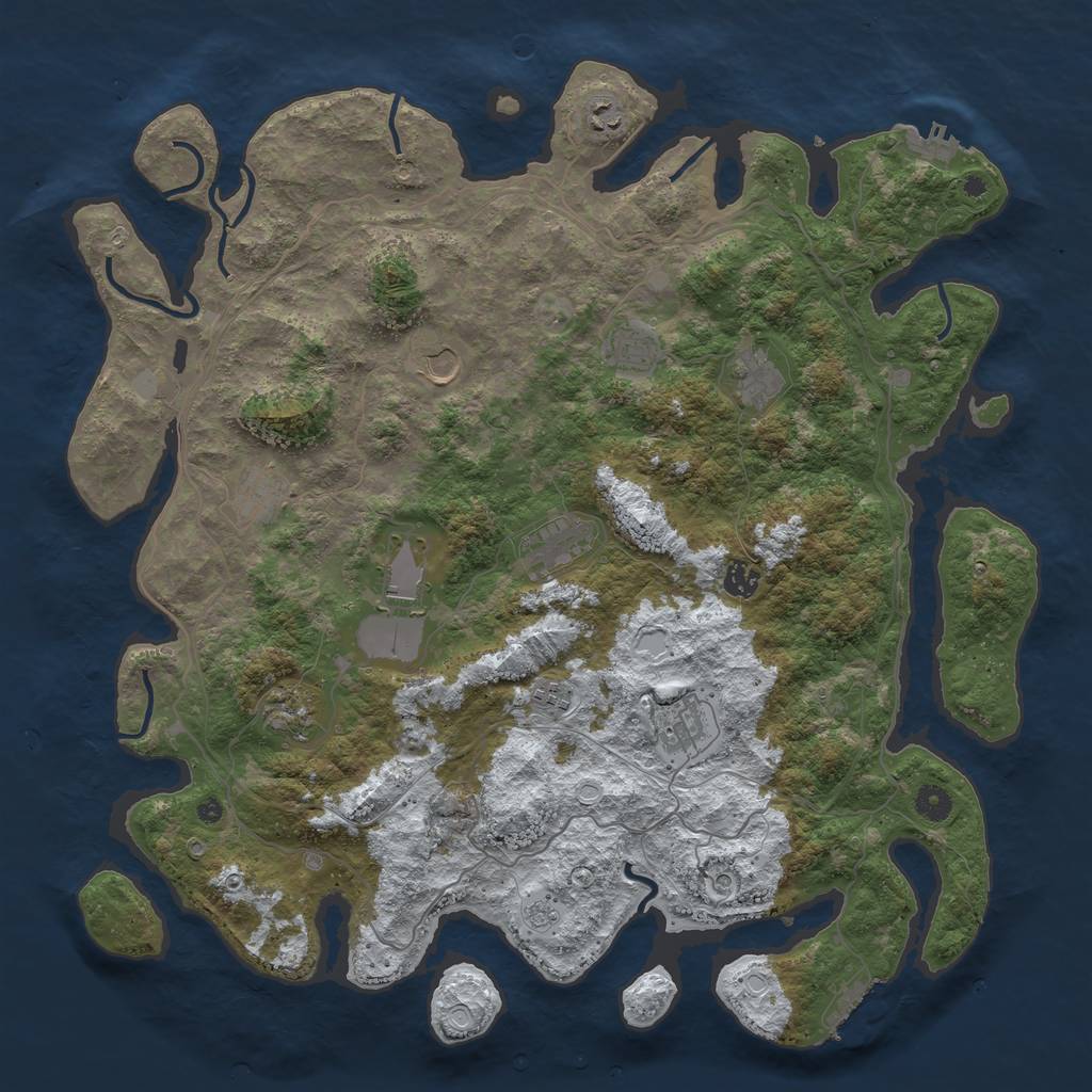 Rust Map: Procedural Map, Size: 4500, Seed: 5462321, 20 Monuments