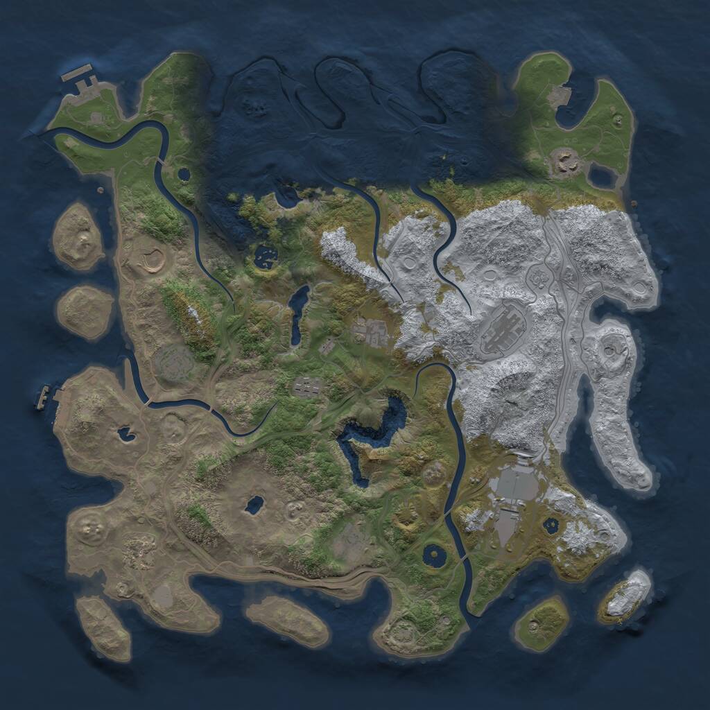 Rust Map: Procedural Map, Size: 4500, Seed: 5776966, 16 Monuments