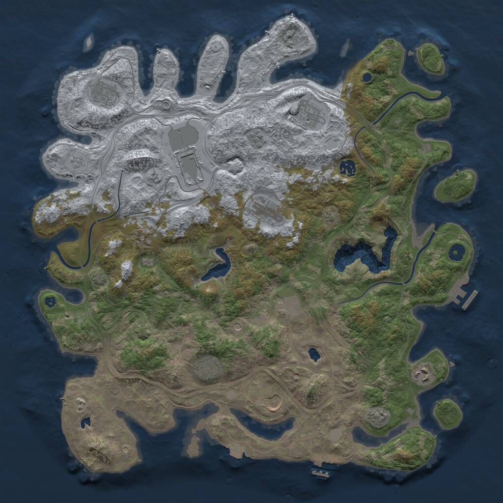 Rust Map: Procedural Map, Size: 4500, Seed: 4334709, 17 Monuments