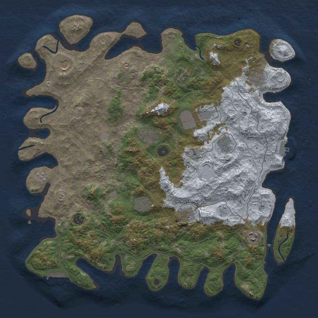Rust Map: Procedural Map, Size: 4500, Seed: 274920, 20 Monuments