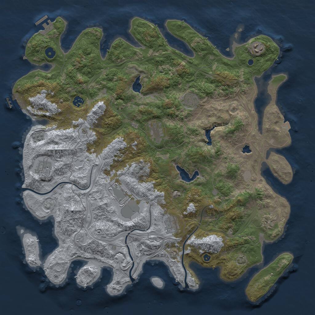 Rust Map: Procedural Map, Size: 4500, Seed: 3779901, 15 Monuments