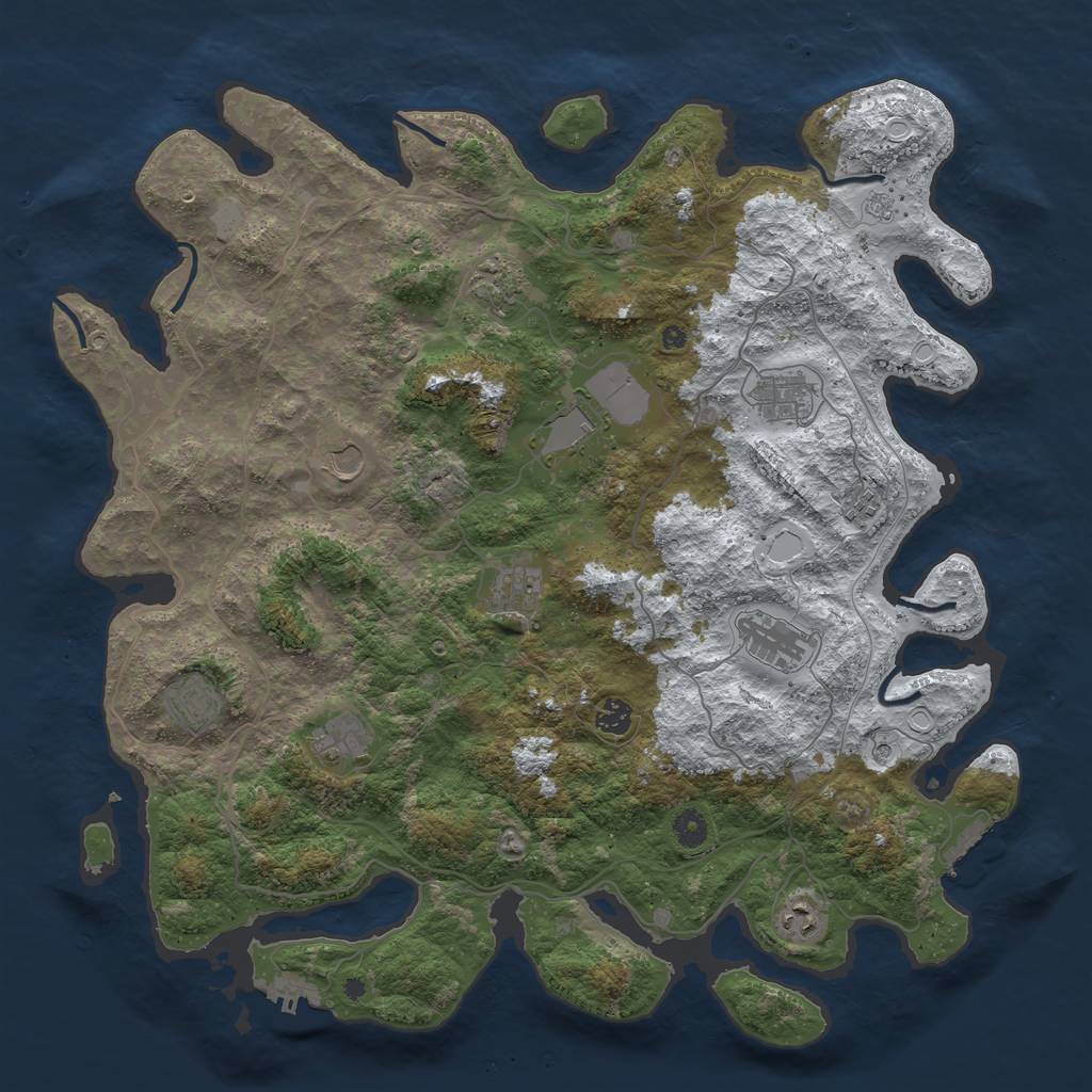 Rust Map: Procedural Map, Size: 4500, Seed: 4494568, 20 Monuments