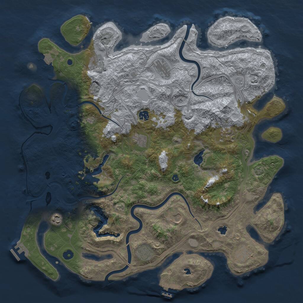 Rust Map: Procedural Map, Size: 4500, Seed: 2235959, 16 Monuments