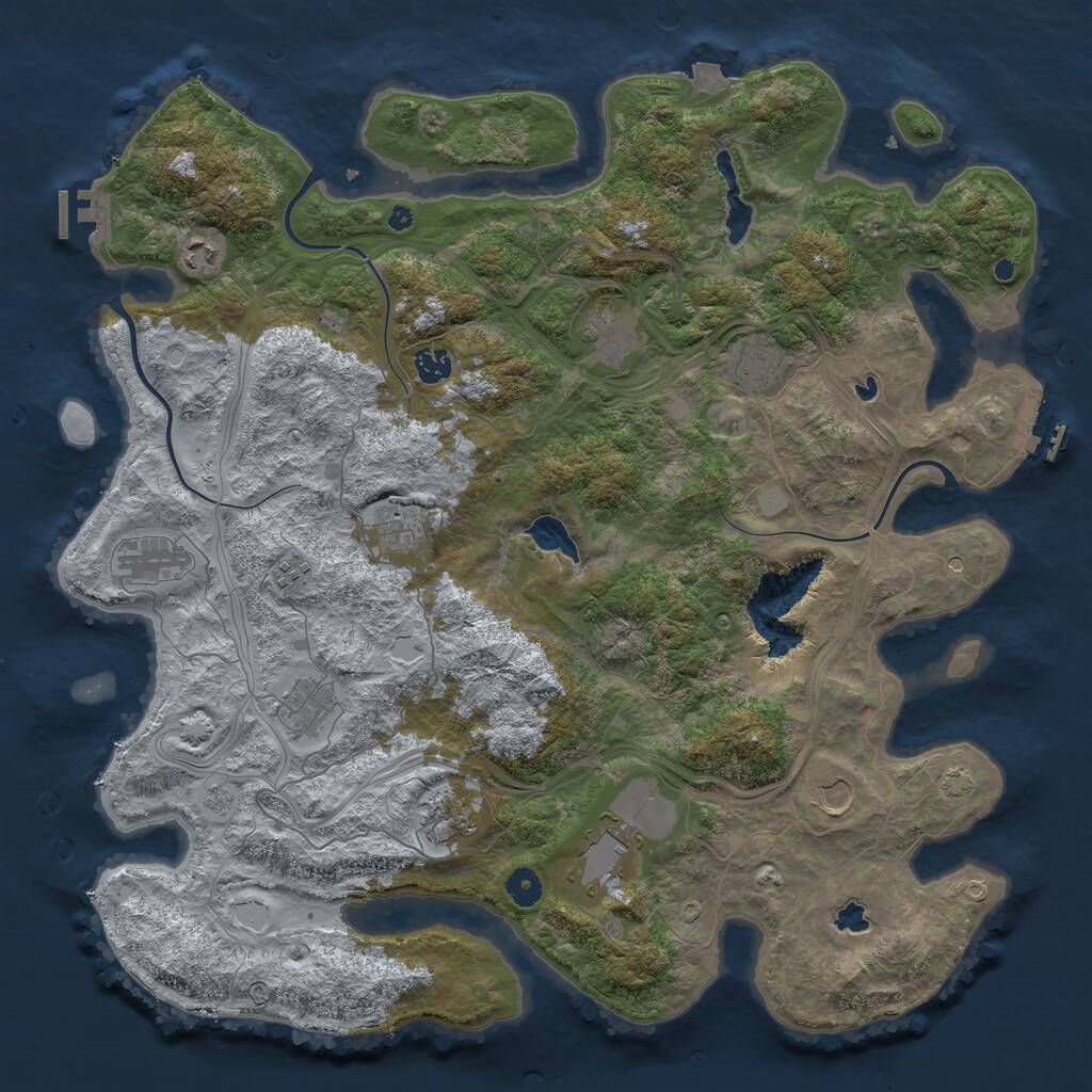 Rust Map: Procedural Map, Size: 4500, Seed: 3514764, 17 Monuments