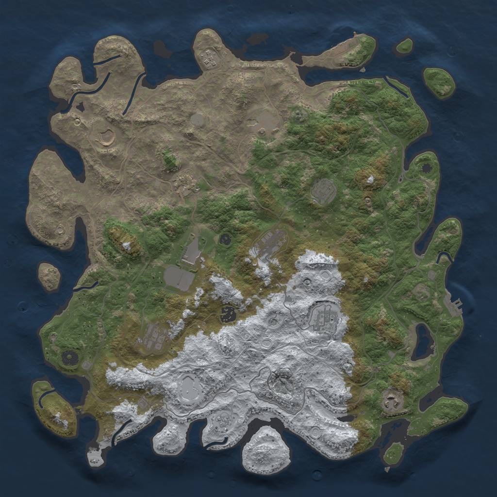 Rust Map: Procedural Map, Size: 4500, Seed: 1400879, 20 Monuments