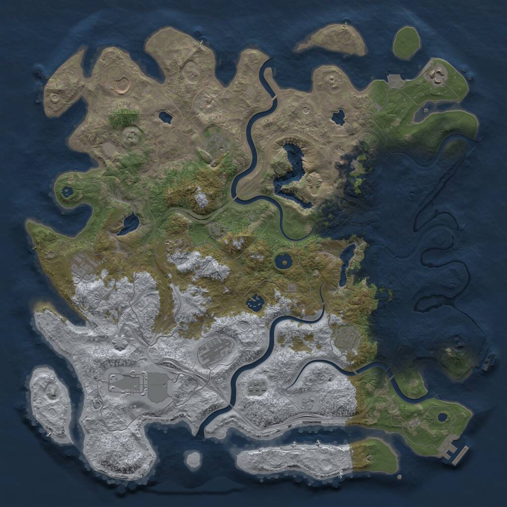 Rust Map: Procedural Map, Size: 4500, Seed: 5637128, 17 Monuments