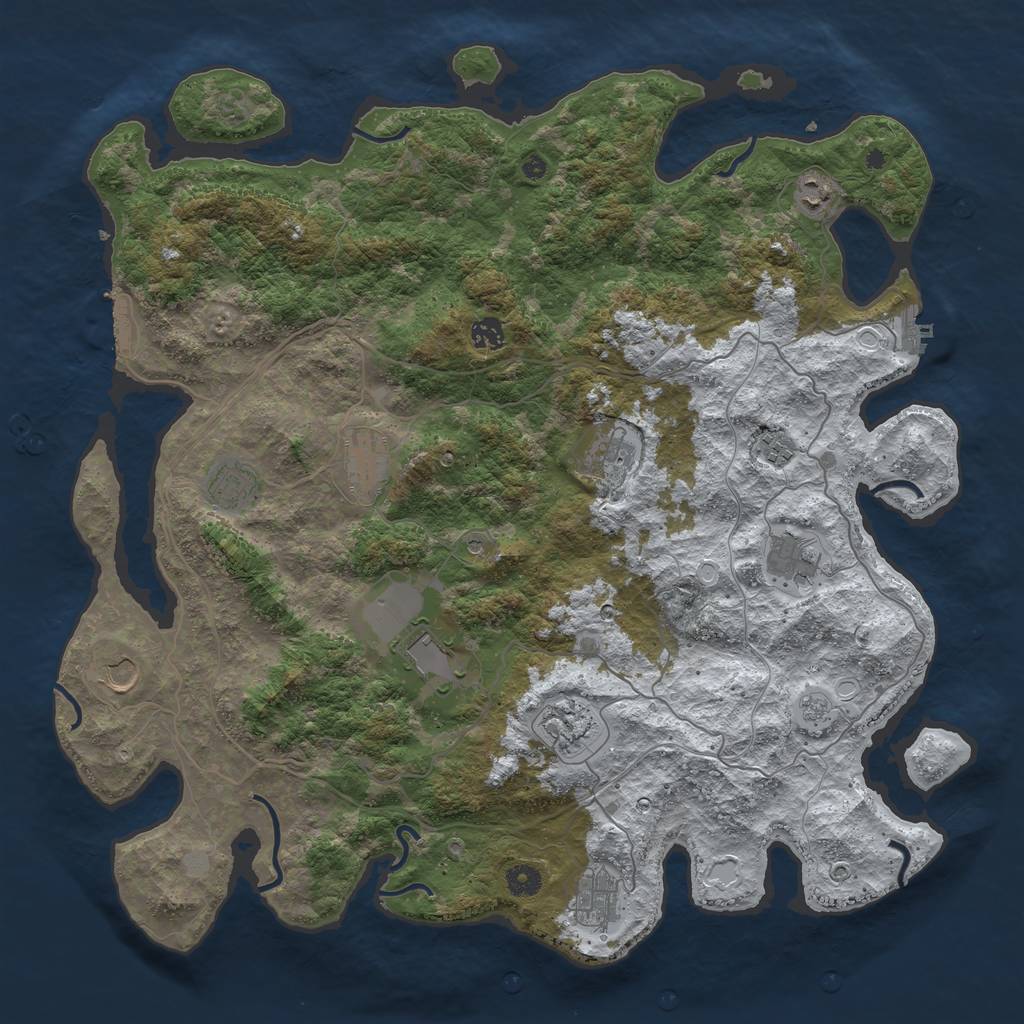 Rust Map: Procedural Map, Size: 4500, Seed: 3832094, 20 Monuments