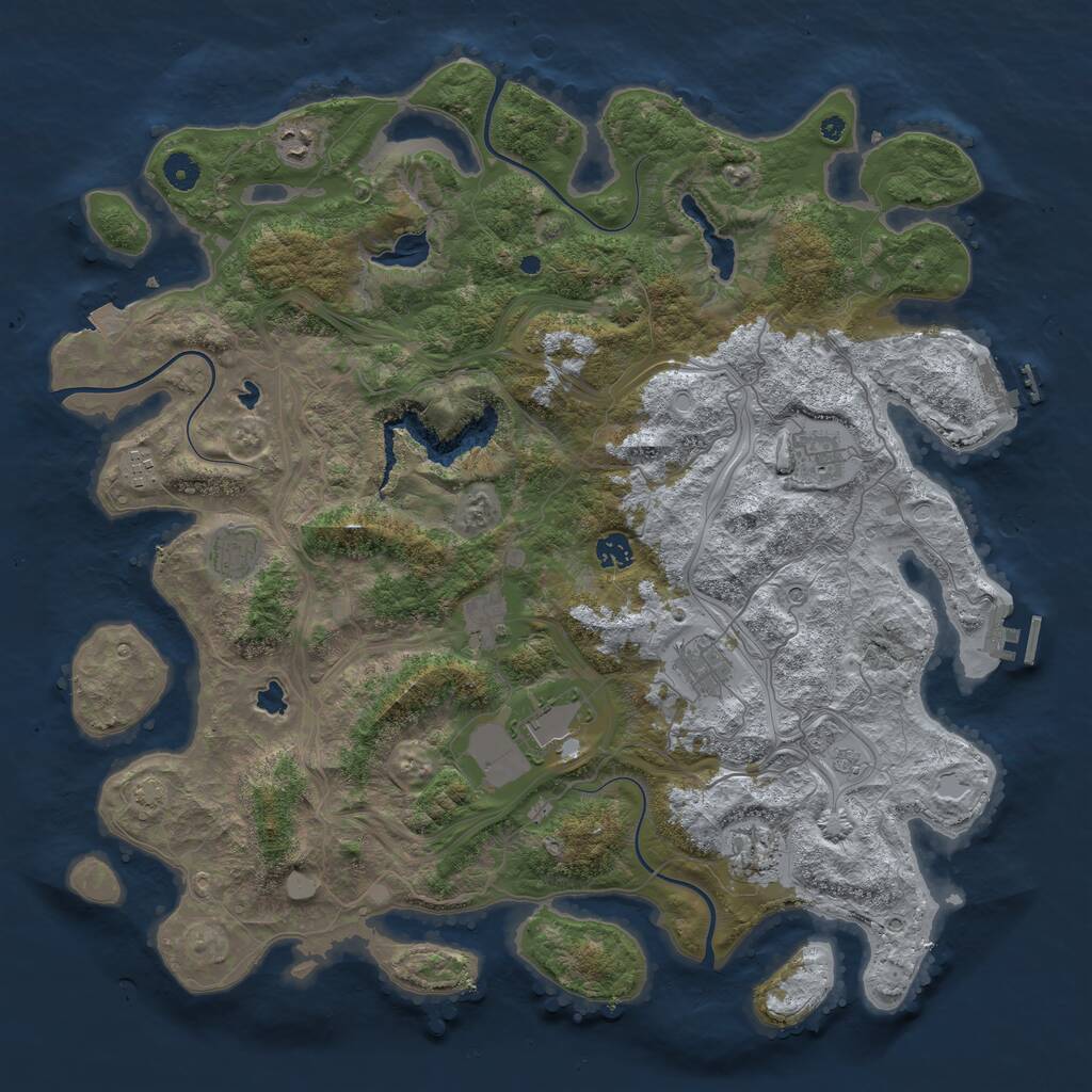 Rust Map: Procedural Map, Size: 4500, Seed: 1595598, 15 Monuments