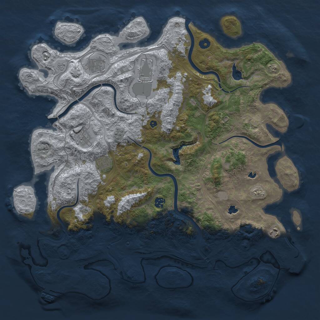 Rust Map: Procedural Map, Size: 4500, Seed: 1289168, 13 Monuments