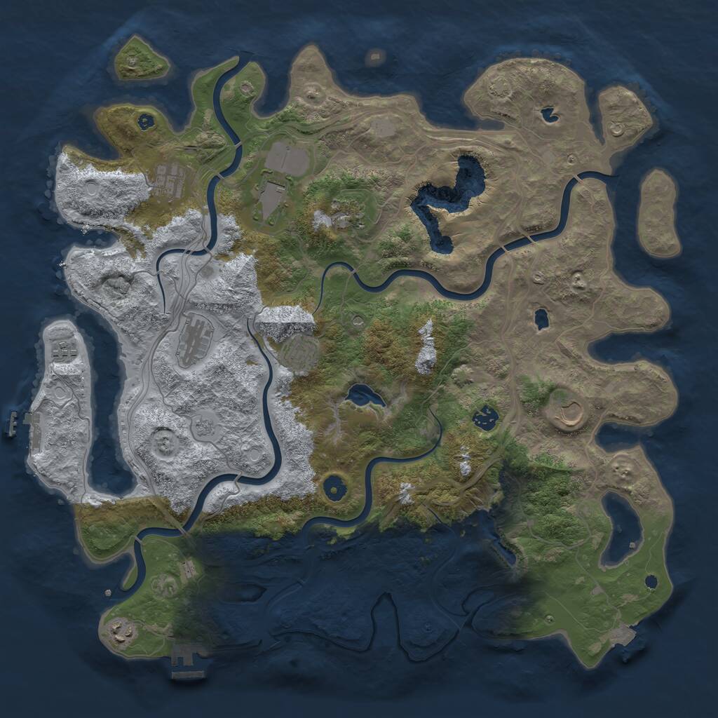 Rust Map: Procedural Map, Size: 4500, Seed: 1136396, 15 Monuments